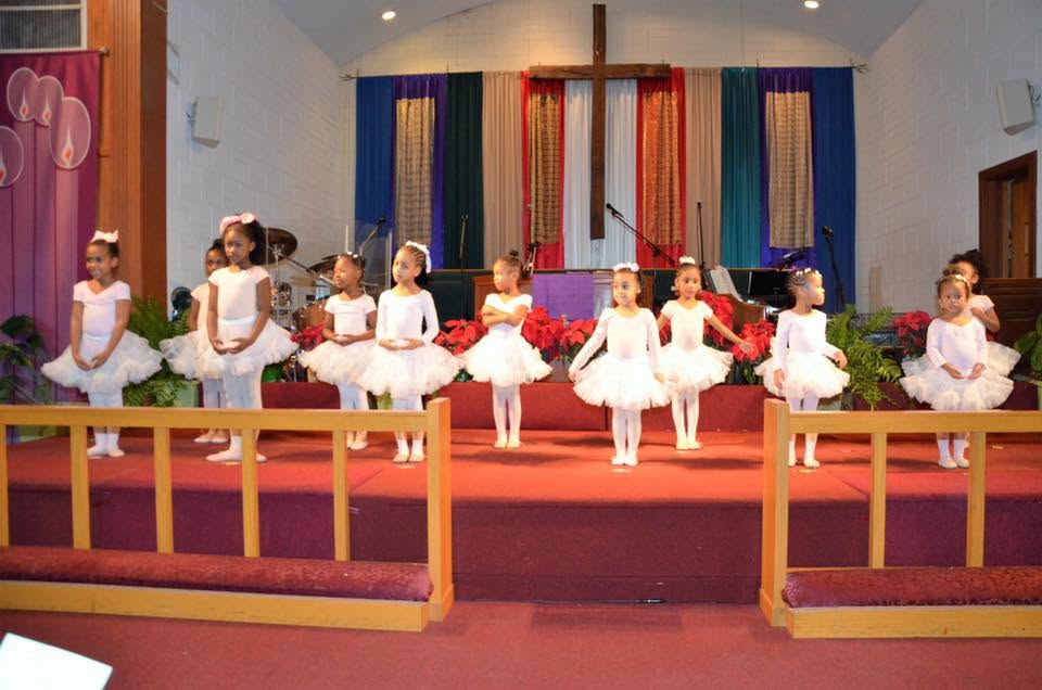 Students performing at the Christmas program